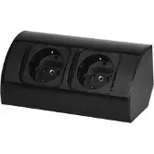 ORNO Tischsteckdose AE-1303, mit 0,6 m Kabel, schwarz, 2-fach
