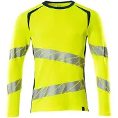 Mascot Herren Langarmshirt Hi-vis Gelb / Dunkelpetroleum S - 19081-771-1744-SONE - Hi-vis Gelb / Dunkelpetroleum