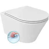 Sapho PACO SHORT Hänge-WC, spülrandlos, 36x47,5cm, Weiß