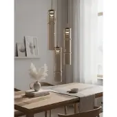 Nova Luce LED Pendelleuchte Sano 9W warmweiss 3000K Cognac Gold Glas Metall Ø30cm 9009168