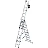 Proregal Stufen-Mehrzweckleiter 3-teilig mit nivello-Traverse 3x8 Stufen