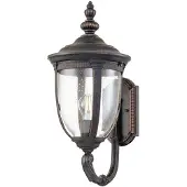 Elstead Lighting Wandleuchte CLEVELAND 1xE27 40W IP44 Aluminium Bronze verwittert, Glas klar H:54cm Ø24.3cm dimmbar