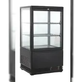 GastroHero Kühlvitrine ECO – 58 Liter, schwarz, mit LED-Beleuchtung und 2 höhenverstellbaren Rosten, energiesparend, ideal für Gastronomie & Verkauf