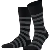 Falke Sensitive Mappd Line Herren Socken, 39-42, Schwarz, Streifen, Baumwolle