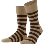 Falke Sensitive Mappd Line Herren Socken, 43-46, Beige, Streifen, Baumwolle
