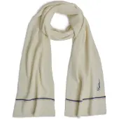 Falke Anniversary Unisex Schal, Onesize, Weiß, Rippe, Schurwolle
