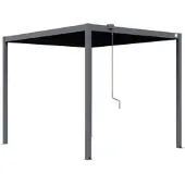 PRIMEYARD 3x3,5m Pergola in Anthrazit; mit Lamellendach in anthrazit - (GFPV01109)