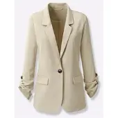 Inspirationen Blusenblazer "Blazer", Damen, Gr. 36, beige (sand), 94% Polyester, 6% Elasthan, Blazer Blusenblazer