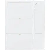 STILVORA Schuhschrank aus Spanplatte und MDF, Weiß, 90x25x114 cm, 3 Klappen