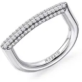 Rosato - Modern silver ring with zircons Bianca RZBI33 - Circuit: 58 mm