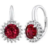 Silvego Silver earrings ADRIA with synthetic rubies LPSER0754