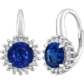 Silvego Silver earrings ADRIA with sapphire LPSE0754