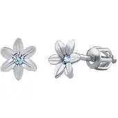 Silvego Silver Flower Earrings Beauty withue Brilliance Zirconia SILVEGOB70449BDSLB