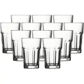 Pasabahce Longdrinkglas "Longdrinkgläser Casablanca 355 ml 12er Set transparent", bunt (transparent), B:9,2cm H:10cm Ø:9,2cm, Glas, Trinkgefäße, Longdrinkglas, Spülmaschinengeeignet, Stapelbar