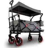 FUXTEC FUXLIFE by Bollerwagen FX-CT850 Komfort faltbar Kinder Transportwagen mit Sonnendach gepolsterter Innenraum mit Verlängerung Grau