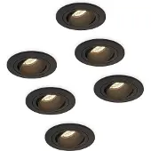HOFTRONIC™ LED Einbaustrahler Set 6x 4W GU10 2700K Schwarz schwenkbar IP20