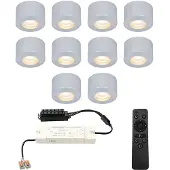 HOFTRONIC™ LED Aufbaustrahler 12V 3W 200lm Dimmbar 2700K IP44 Grau 10er Set