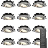 HOFTRONIC™ LED Einbaustrahler Rome 6W 500lm 2700K IP44 Edelstahl