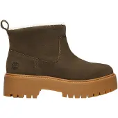 Timberland Chelseaboots "STONE STREETMID WARM LINED BOOT", Damen, Gr. 39,5, Synthetik, braun (schwarz braun full grain), Leder, Schuhe Chelseaboots, Winterstiefel, Winterschuhe, Stiefelette, gefüttert