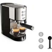 Krups Virtuoso XP444C10, Espressomaschine, 1 l, Gemahlener Kaffee, 1350 W, Edelstahl