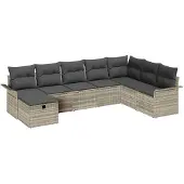 vidaXL Gartensofa-set 8 stk. Poly Rattan