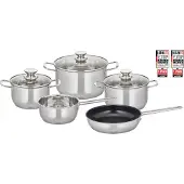 ELO Stahlwaren ELO Basic ELO Therm Topfset Edelstahl Volumenskala Induktion silberfarben 5-teilig