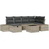 vidaXL Sofa Set 6 stk. Poly-Rattan