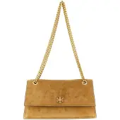 Tory Burch Handtasche Kira Turnlock Suede Shoulder Bag 178857 Braun