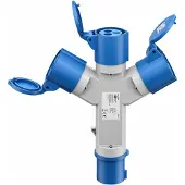 Goobay CEE-Y-Adapter, CEE-Stecker auf 3x CEE-Kupplung