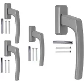 Famanu Ergonomische Fenstergriffe Silber Aluminium 4 Stück
