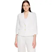 Betty Barclay Jackenblazer "Blazer-Jacke mit 3/4 Arm", Damen, Gr. 42, weiß (rohweiß), Obermaterial: 59% Baumwolle CO. 39% Viskose CV. 2% Elasthan EL., Blazer Jackenblazer