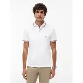 Tommy Hilfiger MW0MW37346YBR, Erwachsener, Männlich, Weiß, S, Polokragen, Slim fit