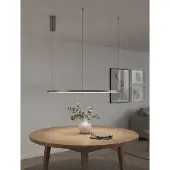 Lyora TARQUIN LED Pendelleuchte Silber 46W Warmweiss 200x80cm dimmbar 9345607