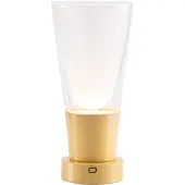 Zafferano Soffio Vase LED-Akkuleuchte-Gold matt/Glas Sandgestrahlt-mit LED (2200K/2700K/3000K)