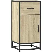 vidaXL Sideboard Sonoma-Eiche 35,5x35x76 cm Holzwerkstoff und Metall