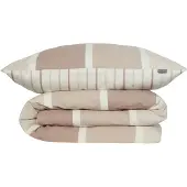 Schiesser Bettwäscheset Brody | Gestreift | Feinbiber | 2-teilig | 100% Baumwolle | Kuschelweich | YKK-Reißverschluss | 135x200 cm + 80x80 cm | Taupe
