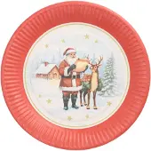 Papstar 200 Teller, Pappe rund Ø 23 cm `Dear Santa`