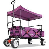 FUXTEC FUXLIFE by Bollerwagen FX-CT350 Purpur | faltbarer Handwagen für Kinder & Gepäck | kompakt klappbarer Handwagen mit Hecktasche & Sonnendach Purpur
