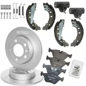 BESTPRICE Komplettset Bremsscheiben+Bremsbeläge Vorne+Hinten [Hersteller-Nr. 10604171] für Audi
