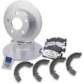 BESTPRICE Bremsscheiben + Bremsbeläge Hinterachse Voll [Hersteller-Nr. 10604004] für BMW