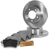 BESTPRICE Satz Bremsscheiben + Bremsbeläge Hinterachse VOLL [Hersteller-Nr. 10602261] für Nissan, Opel, Renault