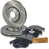 BESTPRICE Bremsscheiben + Bremsbeläge Vorderachse Belüftet [Hersteller-Nr. 10601825] für Saab, Vauxhall, Opel