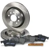 BESTPRICE Satz Bremsscheiben+Bremsbeläge HA BELÜFTET [Hersteller-Nr. 10601098] für Opel, Saab