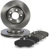 BESTPRICE Satz Bremsscheiben+Bremsbeläge Vorderachse [Hersteller-Nr. 10601287] für Vauxhall, Renault, Nissan, Opel
