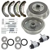 BESTPRICE 2x Bremstrommel + Bremsbacken Hinten [Hersteller-Nr. 10605318] für Audi