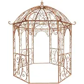 CLP Rosenpavillon aus Eisen Leila, Gartenpavillon im Jugendstil nostalgisch, Rankhilfe pulverbeschichtet für Kletterpflanzen und Rosen antik braun