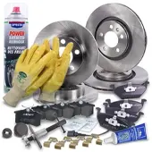BESTPRICE Bremsscheiben + Bremsbeläge Vorne + Hinten [Hersteller-Nr. 34008177] für VW, Seat, Skoda, Audi
