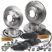 BESTPRICE Bremsscheiben + Bremsbeläge Vorne + Hinten [Hersteller-Nr. 34004413] für BMW