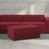 Talamo Italia Pouf Eva, Italy, Sessel aus gepolstertem Stoff, cm 100x70h43 rot