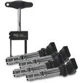 BESTPRICE 4x Zündspule + Zündspulen - Abzieher [Hersteller-Nr. 40669407] für Audi, Seat, Skoda, VW